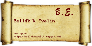 Bellák Evelin névjegykártya