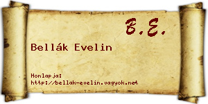 Bellák Evelin névjegykártya